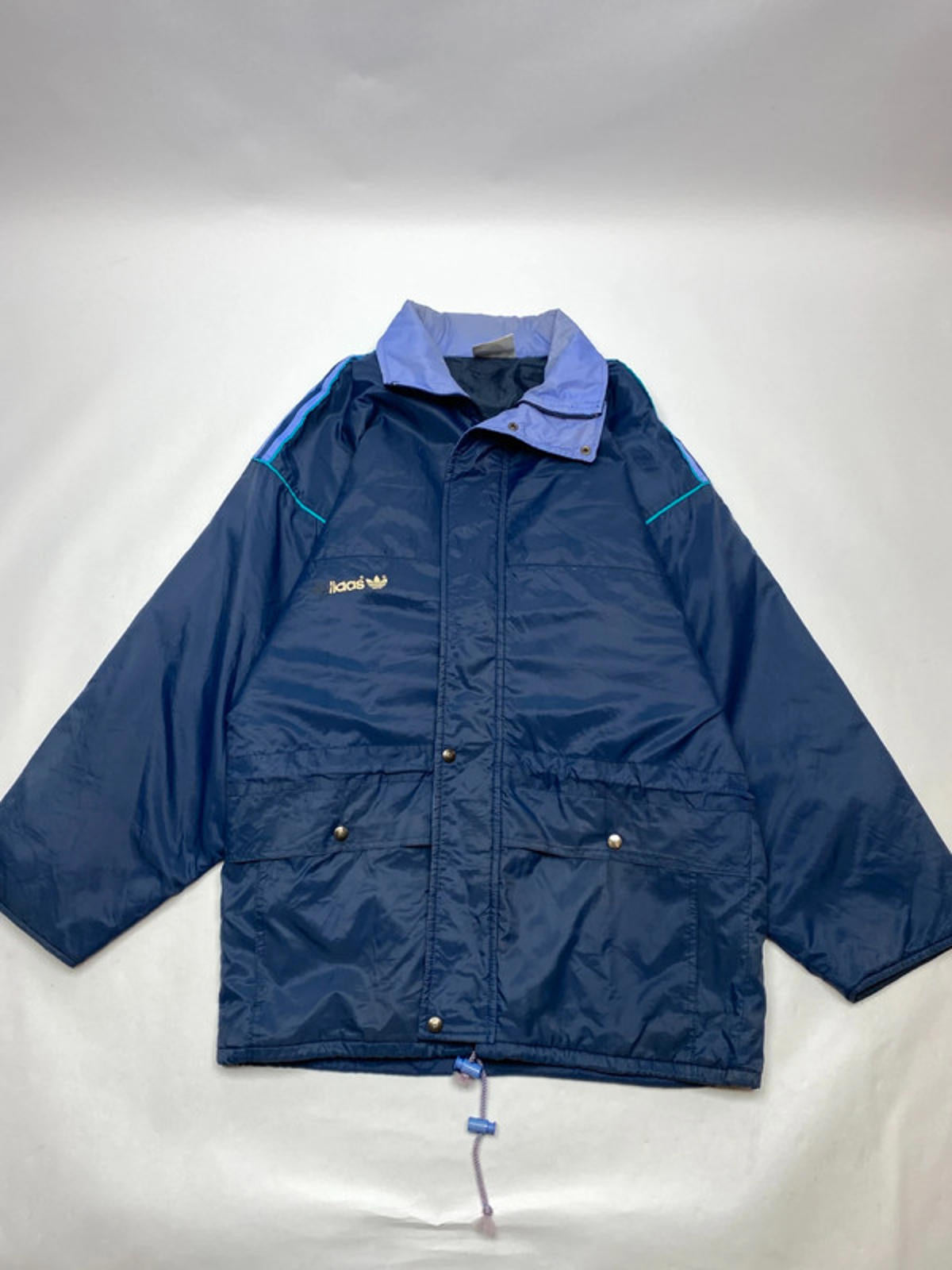 Vintage Adidas 80s/90s Navy & Light Blue Windbreaker Jacket (