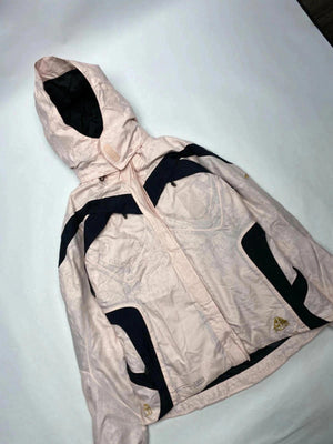 Women's Utility Jacket with Hood - Light Pink and Black