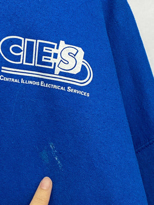 Gildan DryBlend Blue Hoodie – Central Illinois Electrical Services Logo