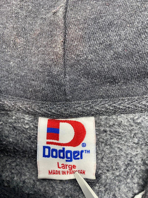 Grey Graphic Print Hoodie Men's Large