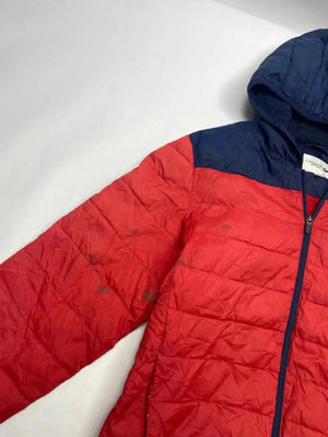 Lacoste Sport Red & Navy Hooded Puffer Jacket – Size S/M (FR 48)