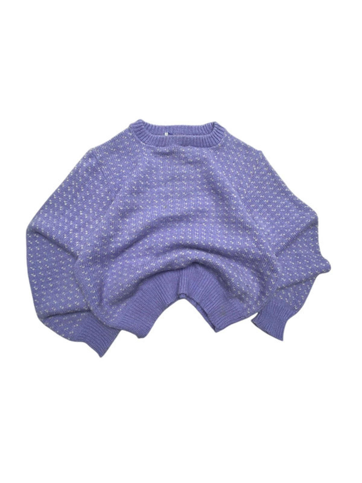 Lilac Heart-pattern Crew-neck Jumper Women's XL