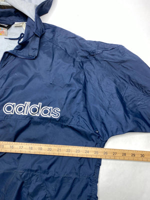 Adidas Vintage Navy Windbreaker Hooded Jacket (Men’s D8 / L)