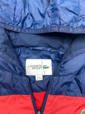 Lacoste Sport Red & Navy Hooded Puffer Jacket – Size S/M (FR 48)