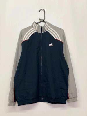 Vintage Adidas Track Jacket – Navy/Grey, Size M (180)