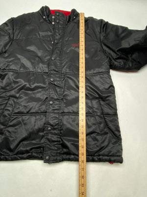 Vintage Nautica Black Puffer Jacket Red Lining Youth XL (Fits Men’s S/M)
