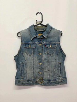 Levi’s Sleeveless Denim Vest – Light Wash, Size XL