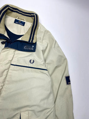 Fred Perry Men's Utility Jacket Cream with Navy Trim