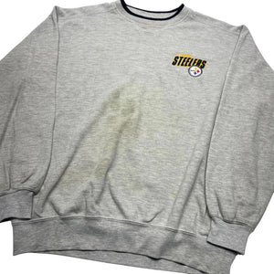 Grey NFL Steelers Embroidery Sweatshirt Men's XL