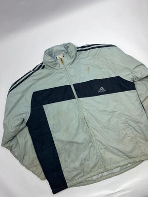 Vintage Adidas Two-Tone Grey & Navy Puffer Jacket