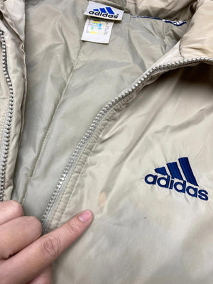 Adidas Vintage Beige 3-Stripes Windbreaker Jacket
