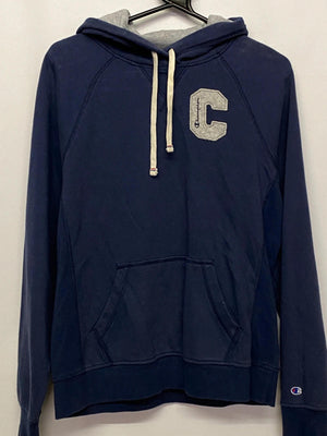 Champion Navy Hoodie with Varsity C Logo Size M