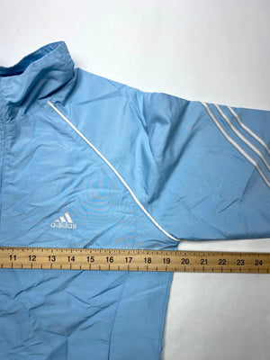 Adidas Light Blue 3-Stripes Windbreaker Jacket