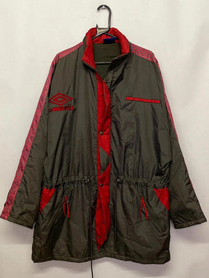 Vintage Umbro Red & Grey Oversized Football Jacket