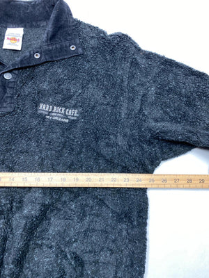 Hard Rock Cafe Sherpa Fleece Pullover – Black – XL – Vintage