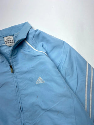 Adidas Light Blue 3-Stripe Women’s Track Jacket – Size L (UK 14)