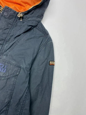 Napapijri Geographic Hooded Jacket Blue Orange Lining