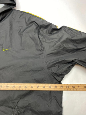 Nike Black & Green Hooded Windbreaker Jacket (Men’s XL, Made in Vietnam)