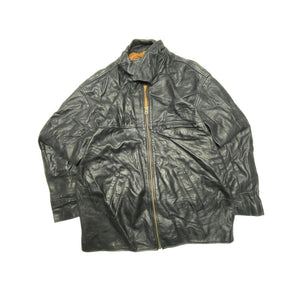 Black Leather Jacket Men's XL