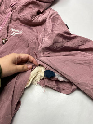 Reebok Mauve Pink Sherpa-Lined Windbreaker Jacket