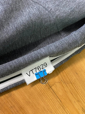 Puma Grey V-Neck Sweatshirt with Striped Sleeves