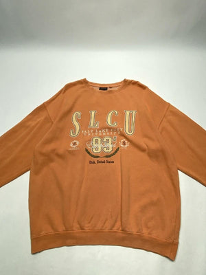 SLCU Salt Lake City University Crewneck Sweatshirt – Rust Orange (Size M)
