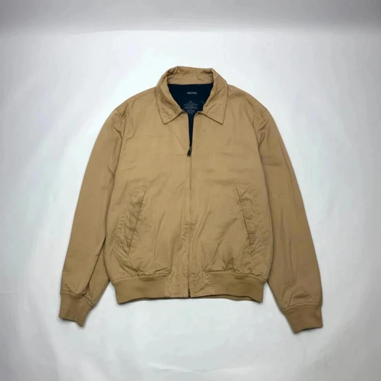 Nautica Tan Harrington Jacket XL – Classic Zip Jacket