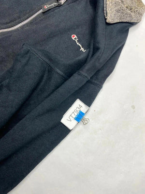 Champion USA Full Zip Sweatshirt – Vintage 90s – Black/Grey – Size S  📏 Size