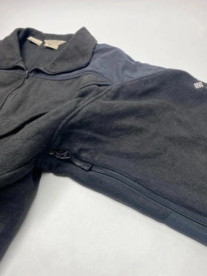 Columbia Black Full Zip Fleece Jacket Men’s XL XXL Outdoor Vintage