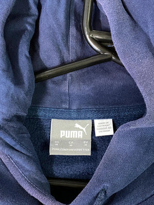Puma Navy Blue Embossed Logo Hoodie Size M
