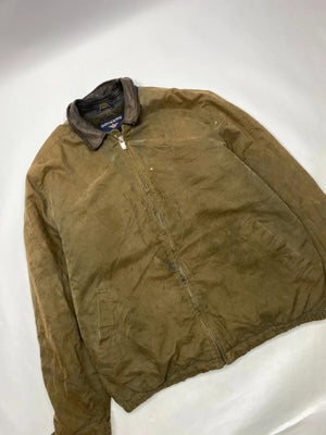 Dockers Vintage Brown Waxed Jacket with Leather Collar (Men’s XLT)