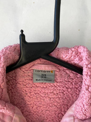 Carhartt Pink Sherpa-Lined Hooded Jacket – XXS (4–5 Years)