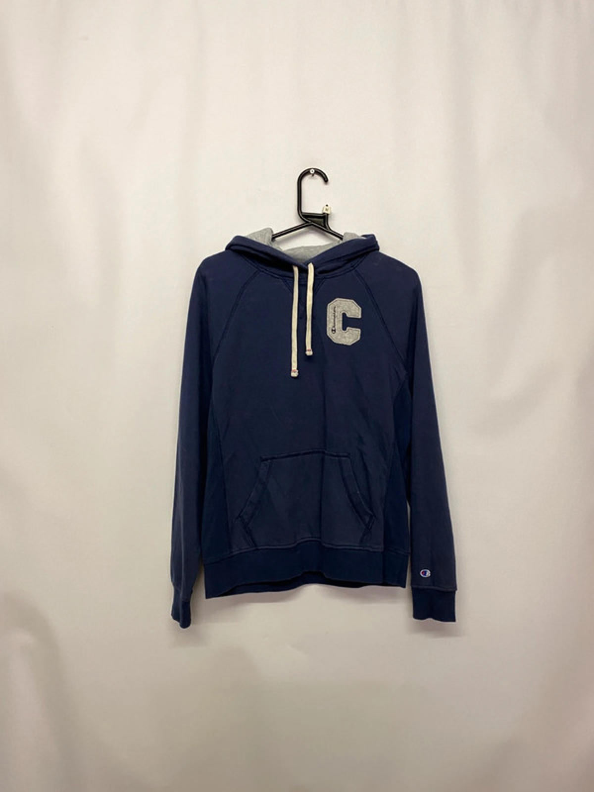 Champion Navy Hoodie with Varsity C Logo Size M