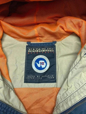 Napapijri Geographic Hooded Jacket Blue Orange Lining