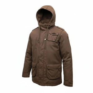 Umbro Brown Hooded Utility Field Jacket – Size L
