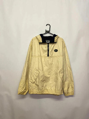 Vintage Lacoste Beige/Navy Half-Zip Hooded Windbreaker