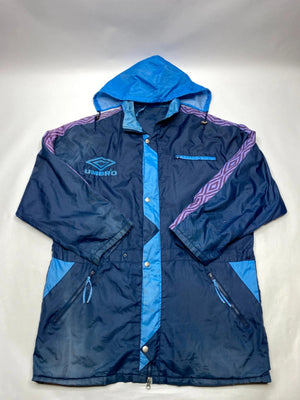 Vintage Umbro Navy Blue & Purple Hooded Windbreaker Jacket
