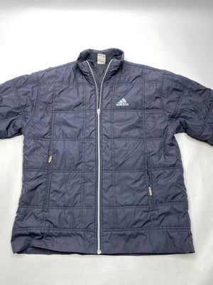 Adidas Men's Navy Puffer Jacket with Full Zip