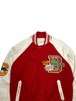 Red Bershka Varsity Jacket Men's XS