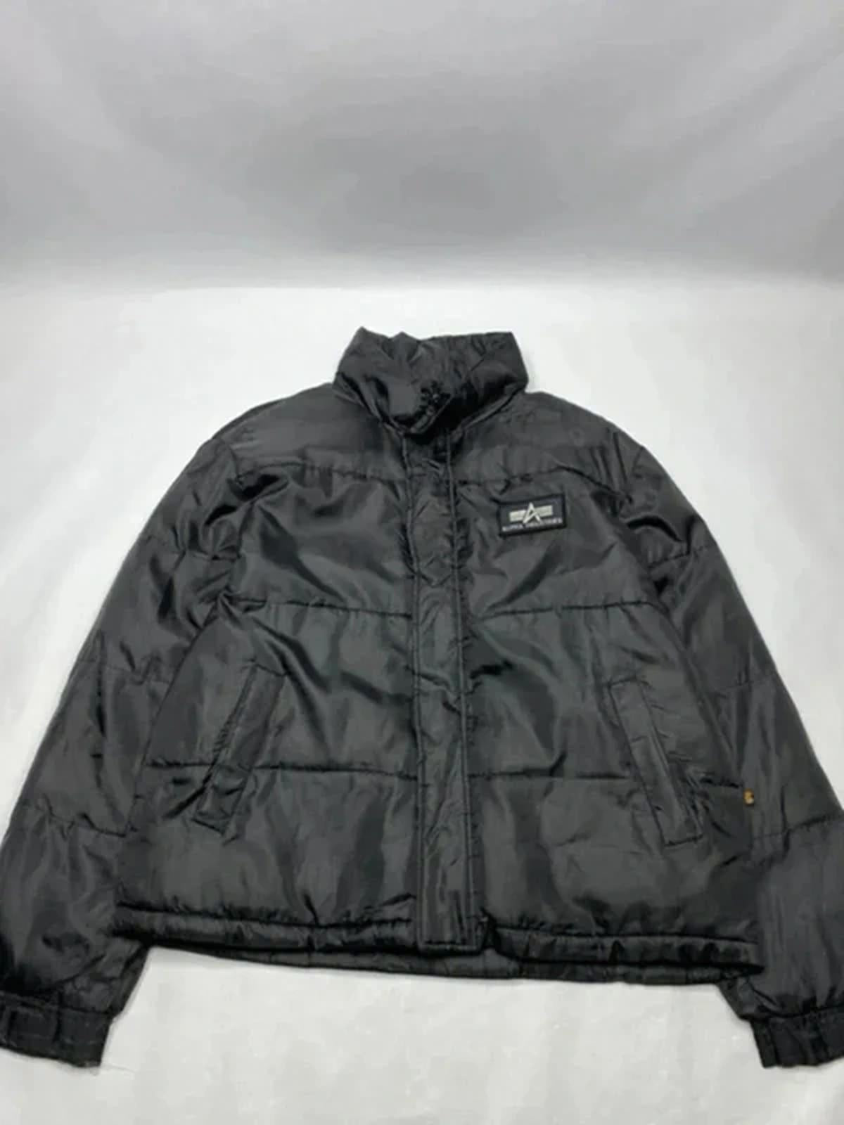 Alpha Industries Black Puffer Jacket Military Style