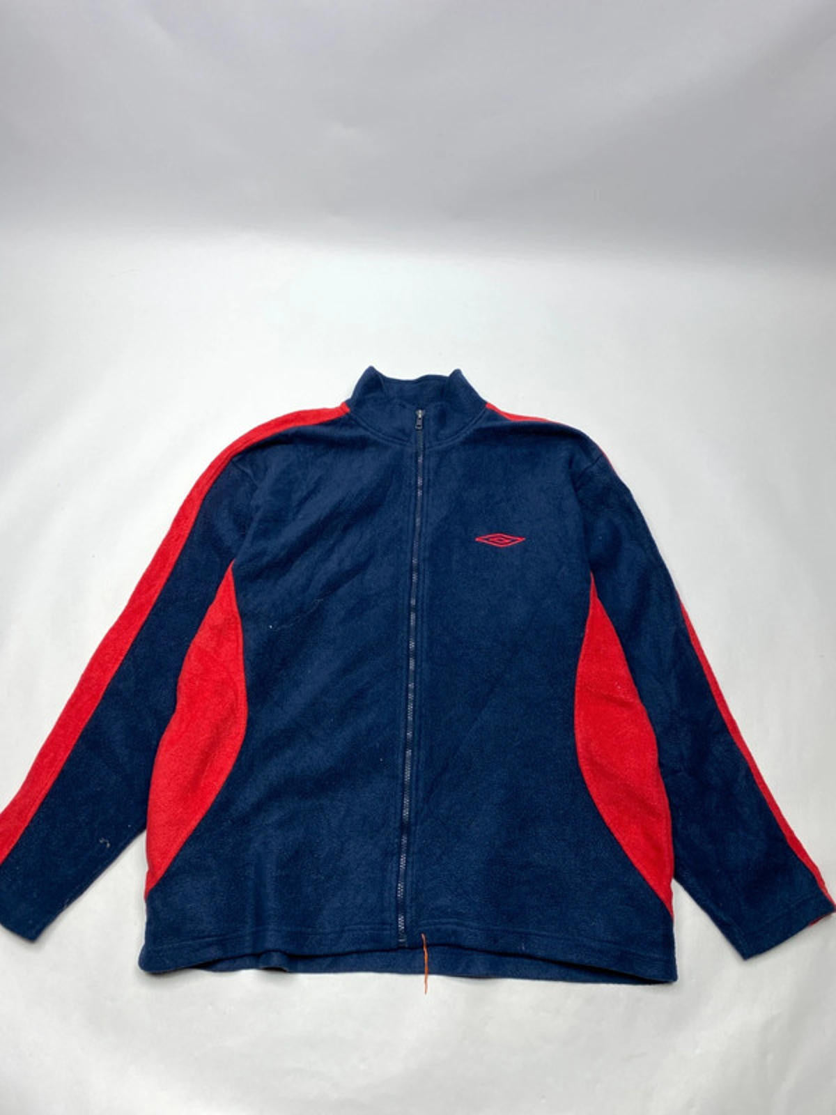 Umbro Men's Navy and Red Fleece Zip-Up Jacket