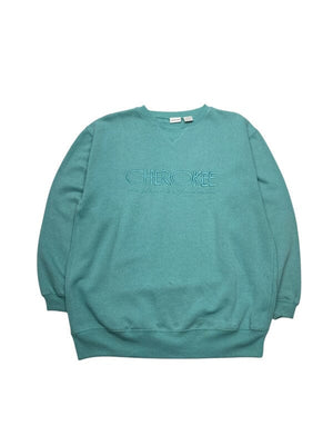 Aqua Blue Embroidery Sweatshirt Men's Small Northern Pole Vintage Wholesale 