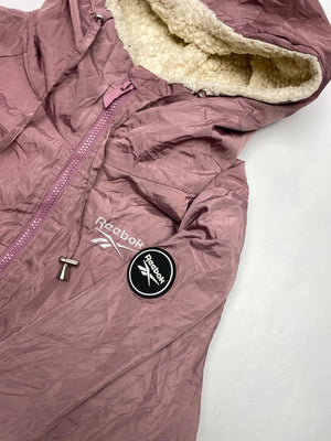 Reebok Mauve Pink Sherpa-Lined Windbreaker Jacket