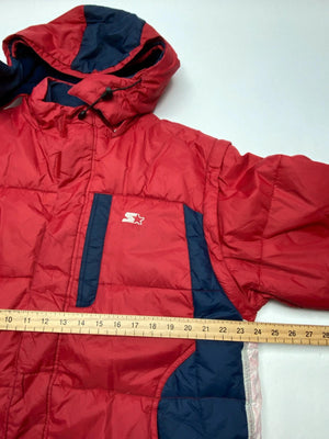 Vintage Starter Puffer Jacket – Red / Navy
