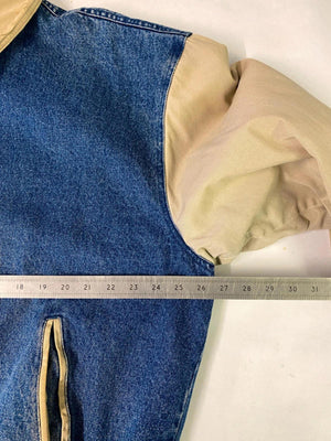 Vintage Denim & Canvas Bomber Jacket – 90s Style