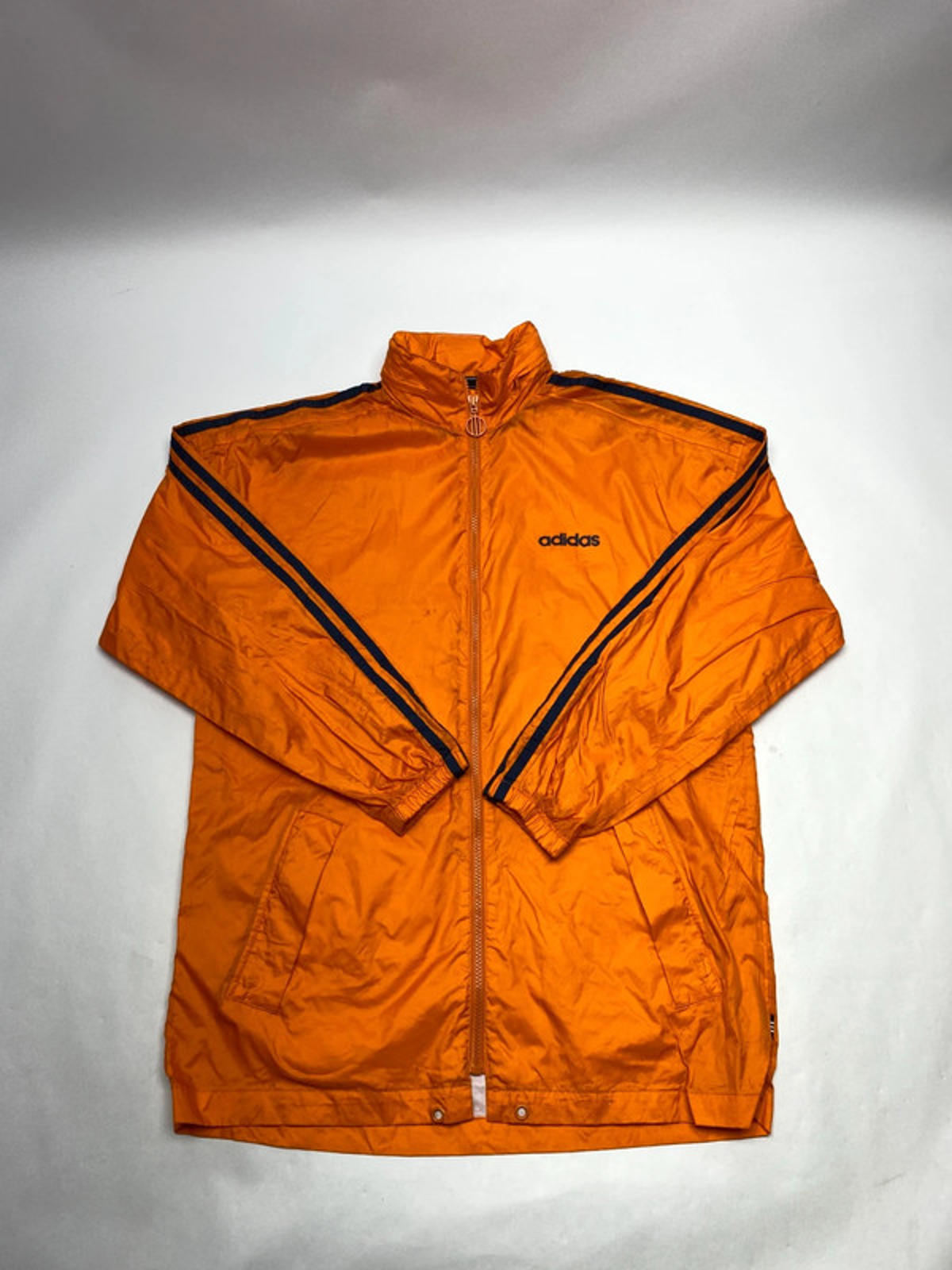 Adidas Vintage Orange 3-Stripes Windbreaker Jacket