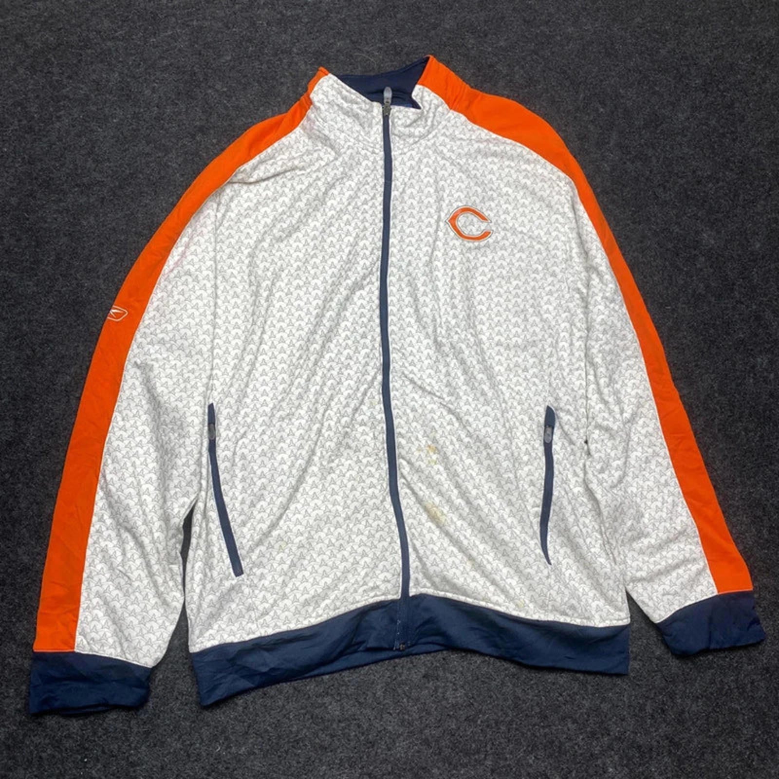 White NFL Chicago Bears Zip-through Sweatshirt Men's XL