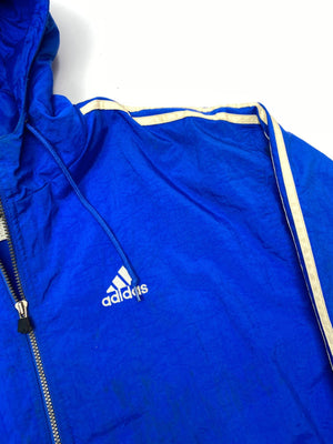 Adidas Blue Hooded Windbreaker Jacket