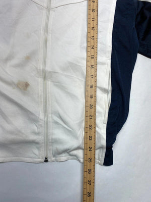 Vintage Nike White and Navy Track Jacket (Men’s S)