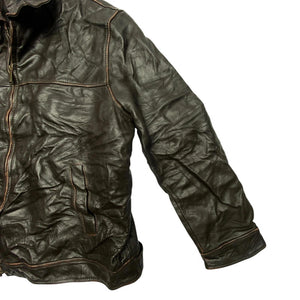 Black Leather Jacket Men's XL